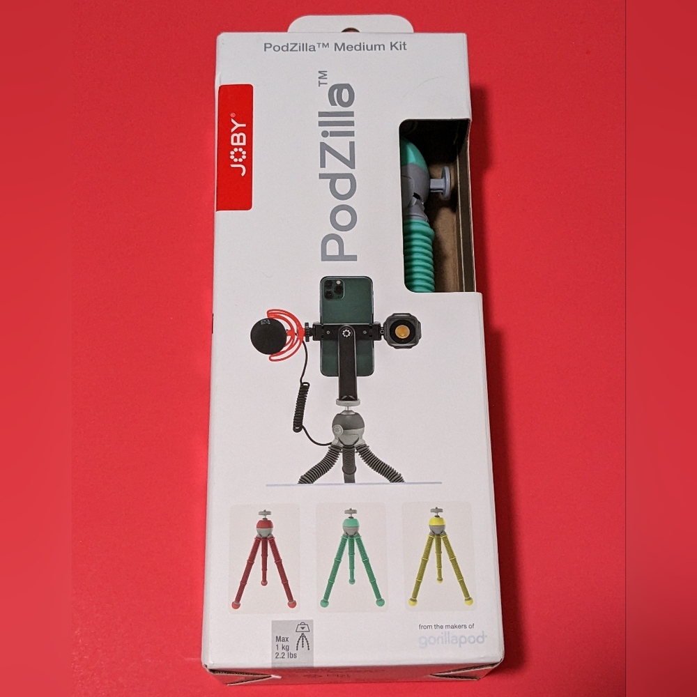 JOBY PodZilla Medium Kit, Flexible Tripod with GripTight 360 Phone Mount